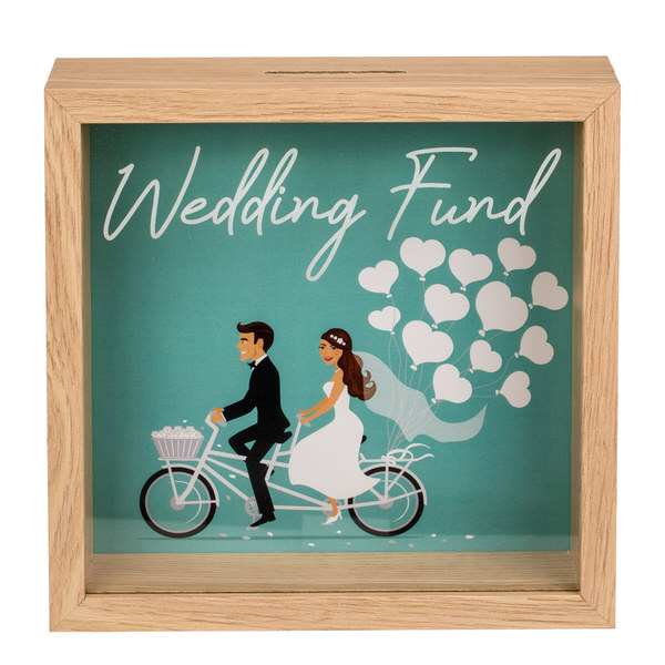 Levně Dřevěná pokladnička Wedding Fund