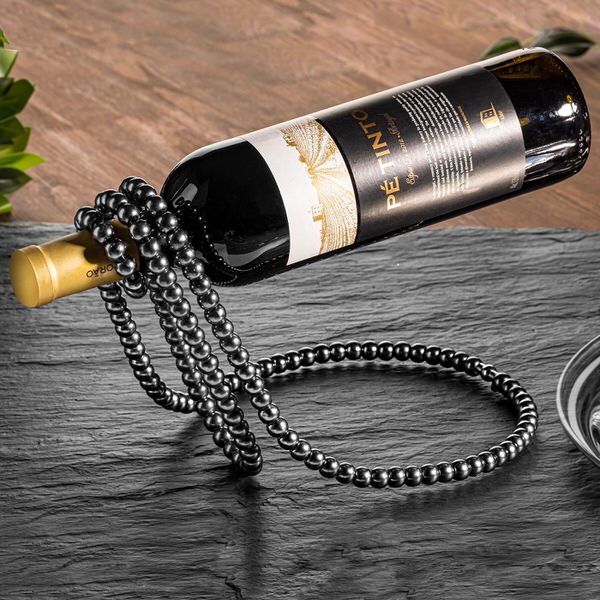 Levně Perlový stojan na víno - černý
