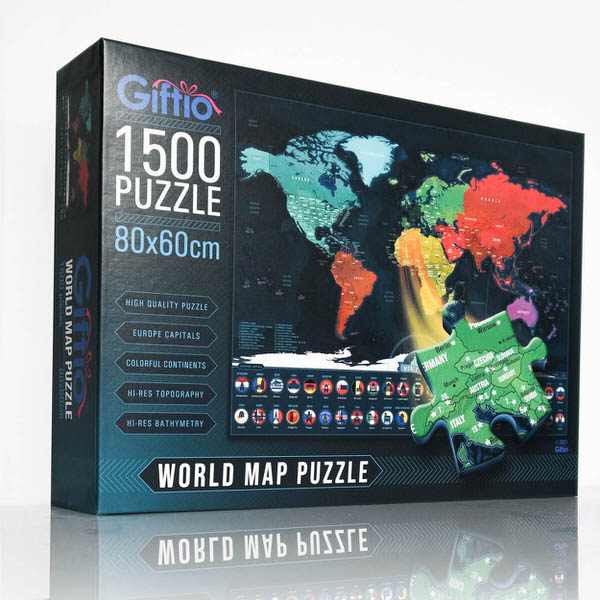 Levně Puzzle mapa světa 1500 dílků