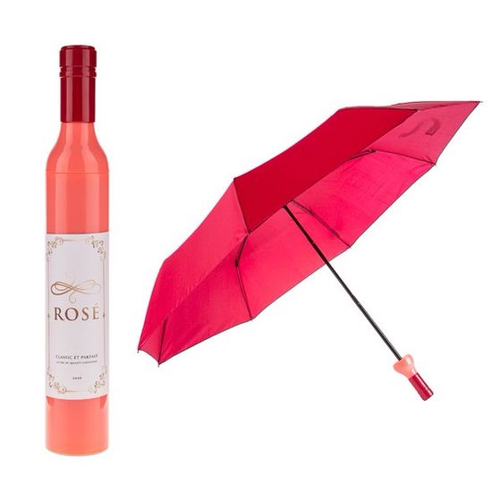 Deštník láhev růžového vína
