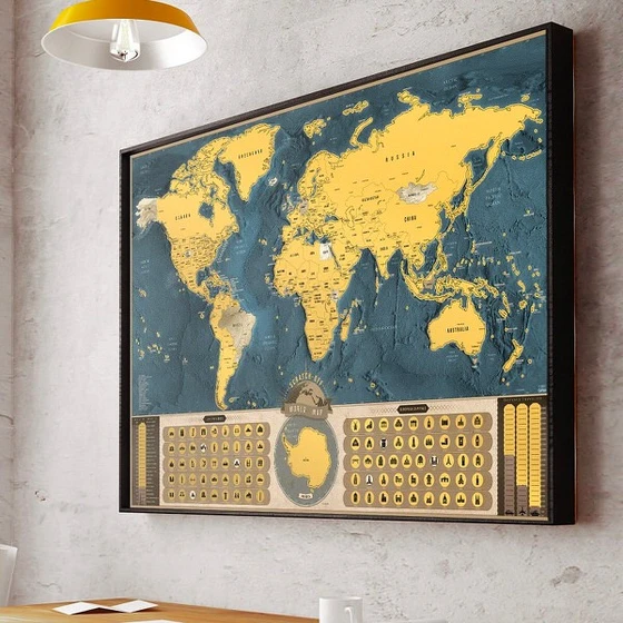 Stírací mapa světa Deluxe Coffee edice