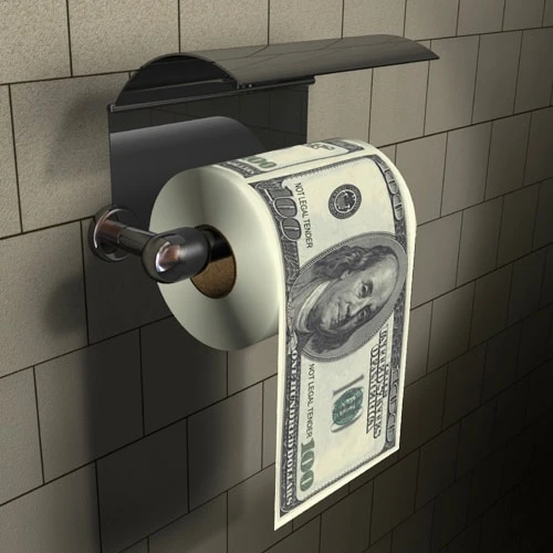 Toaletní papír 100 dolarovka