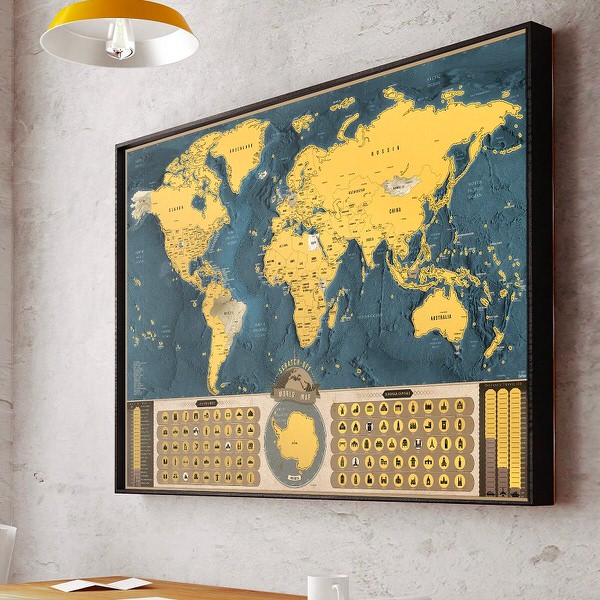 Levně Stírací mapa světa Deluxe Coffee edice